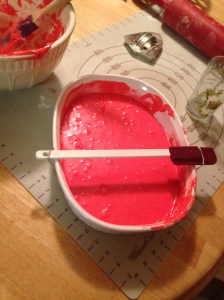 I was going for red. After the third hunk of Red Wilton dye, I gave up. There is only so many artificial colors I'll let my family eat.