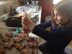 Mini Me was sad when she got home from school, and this particular gingerbread man had a frown instead of a smile.