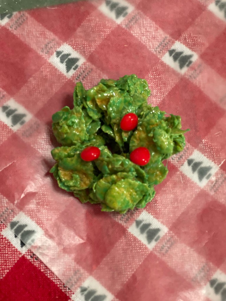 Christmas cookie cornflake wreath